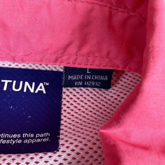 Spicy Tuna Men's Vented Fishing Shirt Size Large Pink Orange Beach, AL - Picture 3 of 14